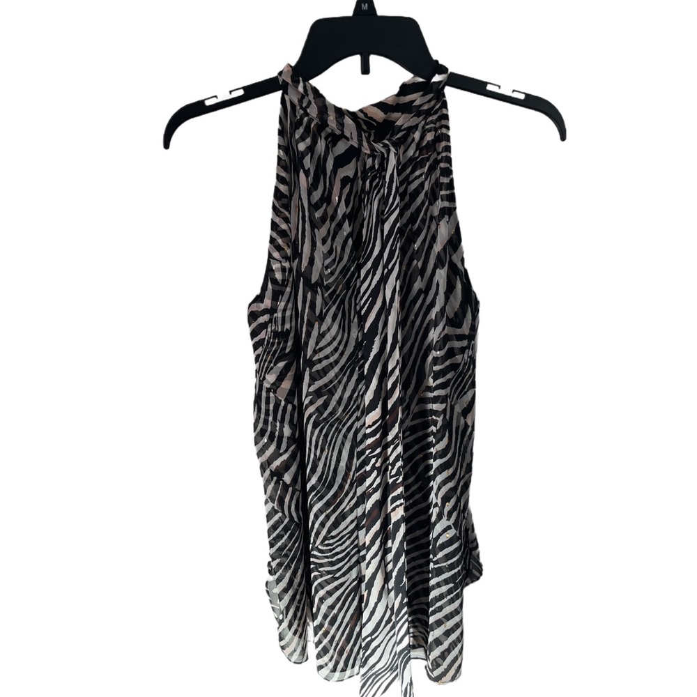 WHBM Zebra Print Sleeveless Blouse